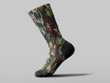 Cycling Sock - Abstract Multicolored Dog Paws Camo Military Pattern