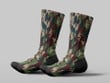 Cycling Sock - Abstract Multicolored Dog Paws Camo Military Pattern