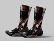 Cycling Sock - Abstract Tricolor Camouflage Elements Oil Painting