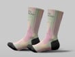 Cycling Sock - Multicolored Pastel Soft Tone Camo Pattern Military