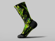 Cycling Sock - Grunge Style King Of Jungle Dinosaur Neon Green Silhouette Camo