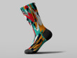 Cycling Sock - Fasion Style Splashes Smudges Multicolor Painting