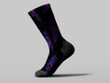 Cycling Sock - Blue And Purple Abstract Bearded Human Skulls