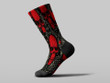 Cycling Sock - Sinister Red Human Skulls Blood Stains And Goat Head