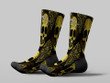 Cycling Sock - Black And Yellow Human Skull With Ethnic Style