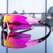 Cycling Glasses Anti UV Protection Eyewear Pastel Green Design With Pink Lens For Unisex