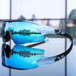 Cycling Glasses Anti UV Protection Eyewear Black Design With Blue Light Lens For Unisex