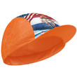 Cycling Cap For Men And Women Cyclist In Netherlands With Orange Background