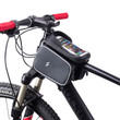 Cycling Frame Bag Waterproof With Tube Shape And Mobile Phone Touch Screen Road Bike Accessories In Black Color