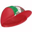 Cycling Cap For Men And Women Cyclist In Italy With Red And White Background