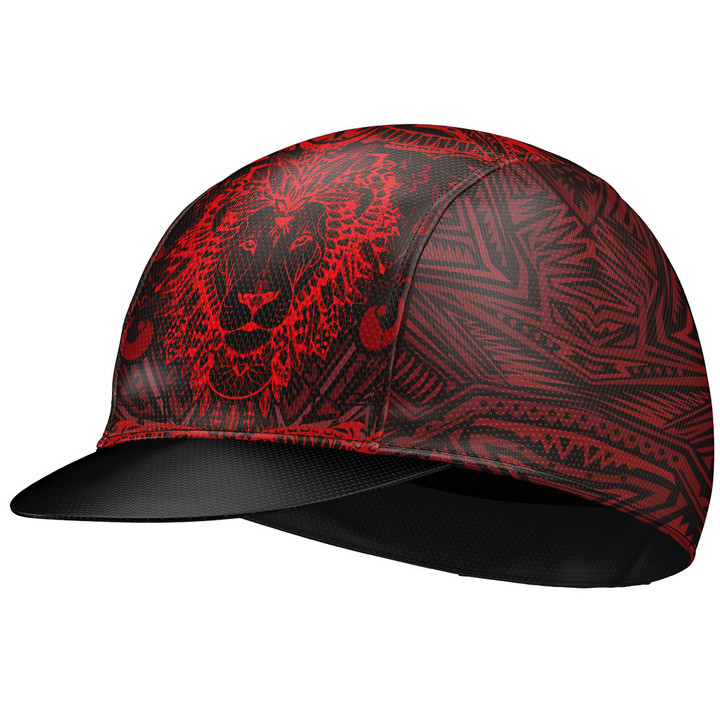 Cycling Cap Under Helmet For Men And Women Red And Black Lion Tattoo