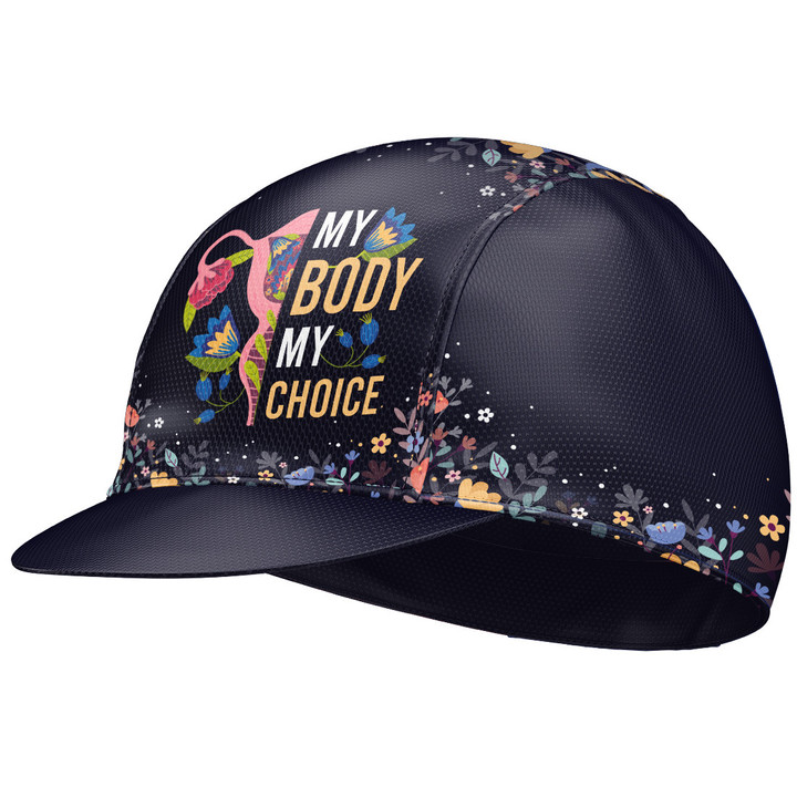 Cycling Cap Under Helmet For Men And Women My Body My Choice With Black Background