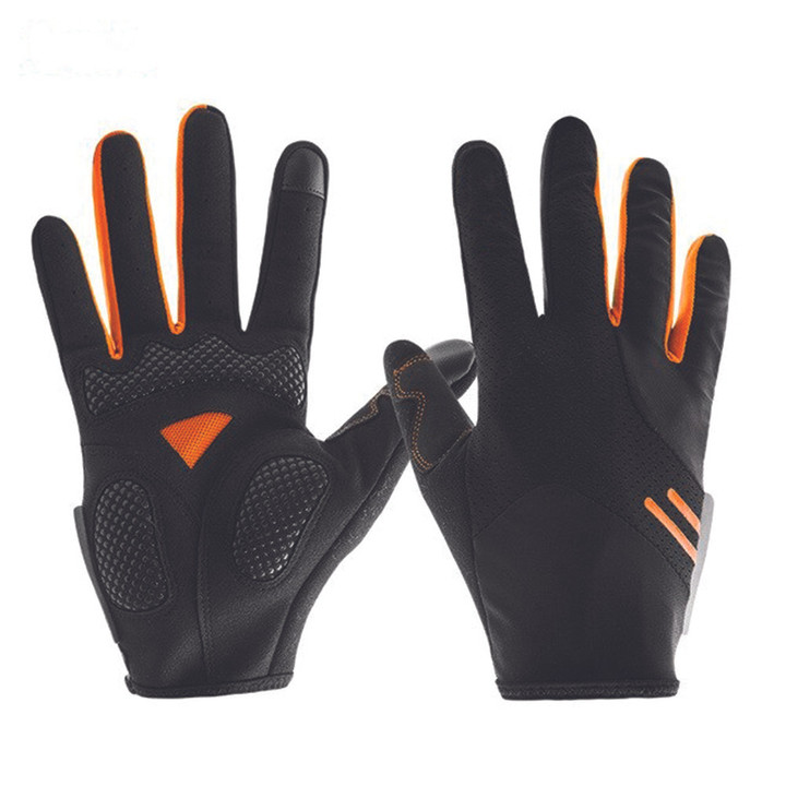 Cycling Gloves Full Finger Outdoor Protect Racing With Black Orange For Men And Women