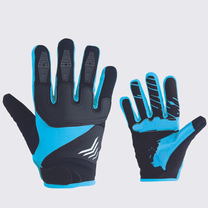 Cycling Gloves Full Finger Shockproof Wear Resistant Breathable With Blue Black Color For Men And Women