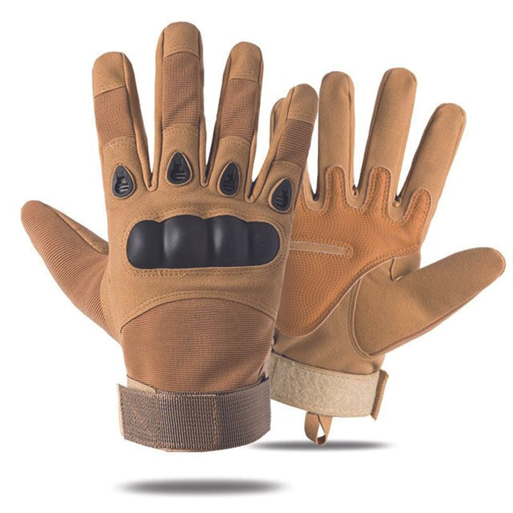 Cycling Gloves Full Finger Special Forces Non Slip Pad Military Mitten Unisex With Sand Color