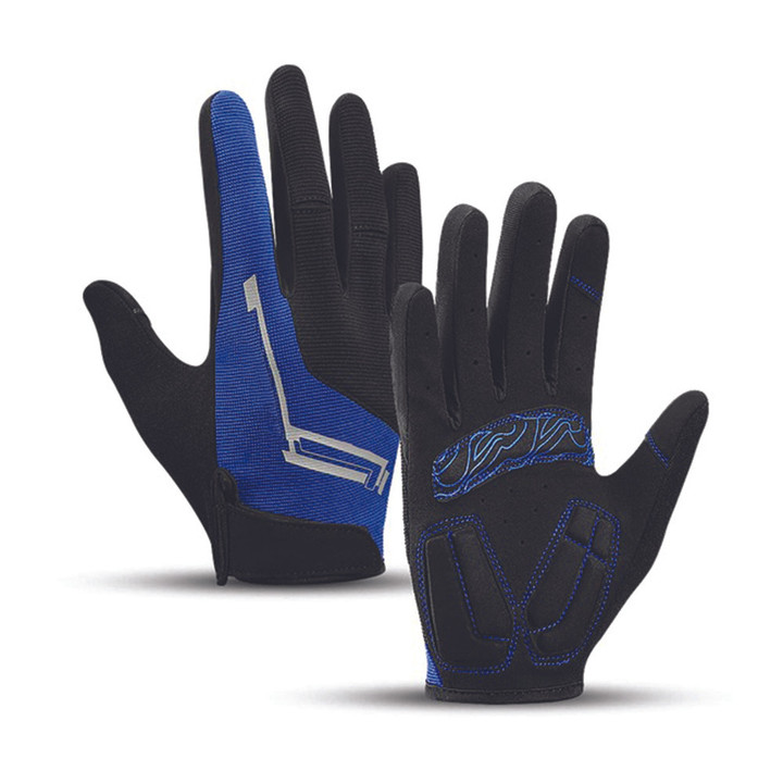 Cycling Gloves Full Finger Sports Road Mountain Breathable With Black Blue For Men And Women