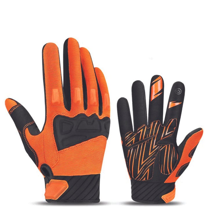 Cycling Gloves Full Finger Thickened Palm Pads And Protection Men Women Sports Bicycle With Orange Color