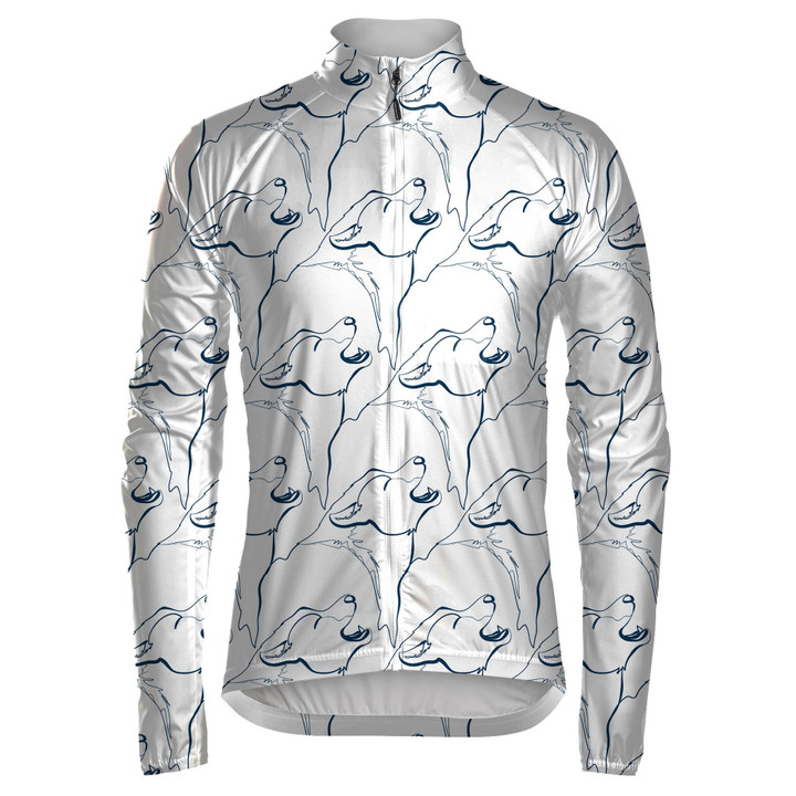 Wolf Animal Art Line On White Unisex Cycling Jacket