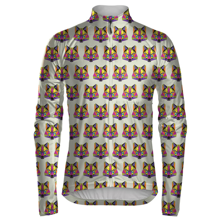 Abstract Colored Polygonal Triangle Geometric Wolf Unisex Cycling Jacket