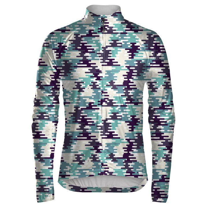 Cool Design Abstract Blue Gray Camo Illstration Unisex Cycling Jacket