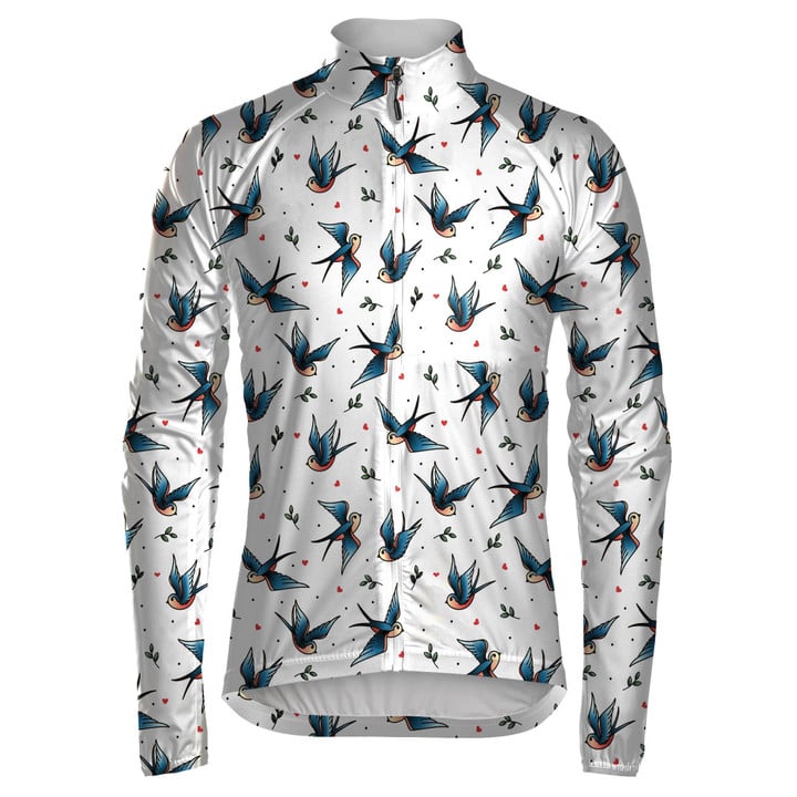 Flying Swallow With Heart And Leaf Unisex Cycling Jacket