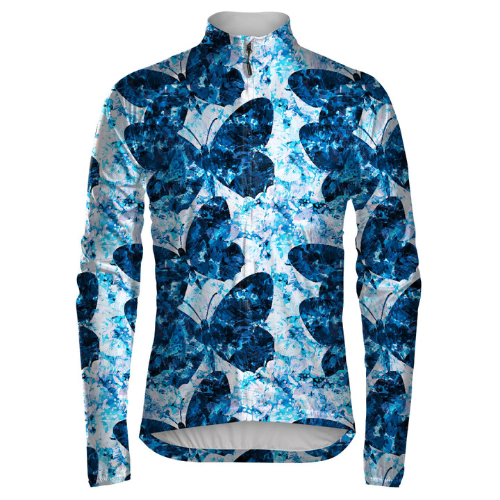 Hand Drawn Blue Smoke And Butterflies Unisex Cycling Jacket