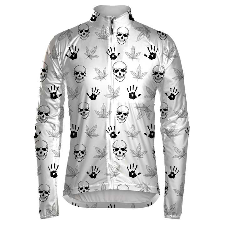 Human Skull With Marijuana Leaves And Hands Unisex Cycling Jacket