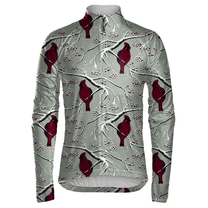 Watercolor Red Cardinal On Tree Winter Unisex Cycling Jacket