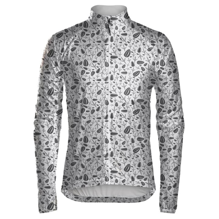 Paw Prints Of Pigeon And Sunflower Seeds In Different Sizes Unisex Cycling Jacket