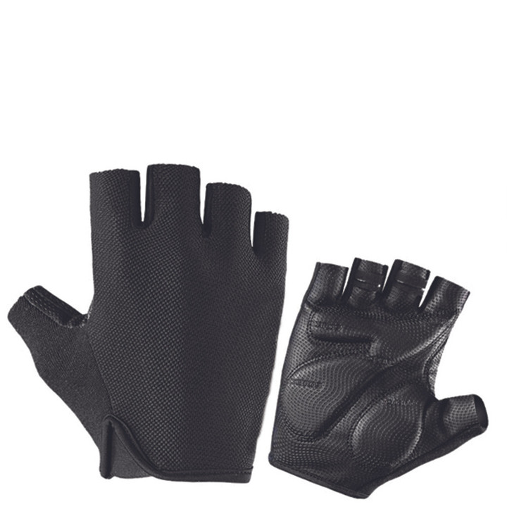 Cycling Gloves Half Finger Sponge Pad Basic Black Design Men Women Sports For Summer