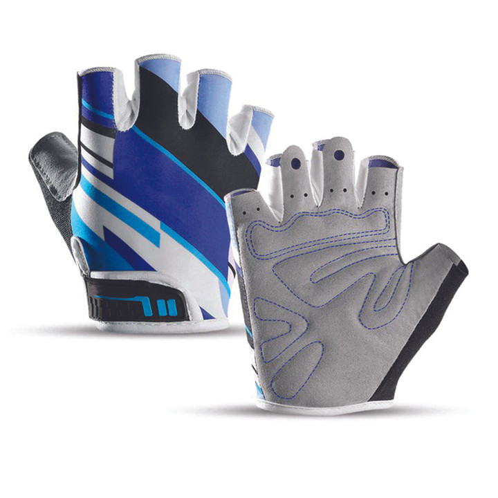 Cycling Gloves Half Finger Summer Windproof Shockproof With Blue Color For Men And Women