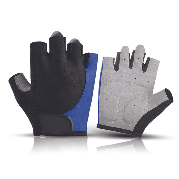 Cycling Gloves Half Finger Super Riding Breathable With Black Blue Color For Men And Women