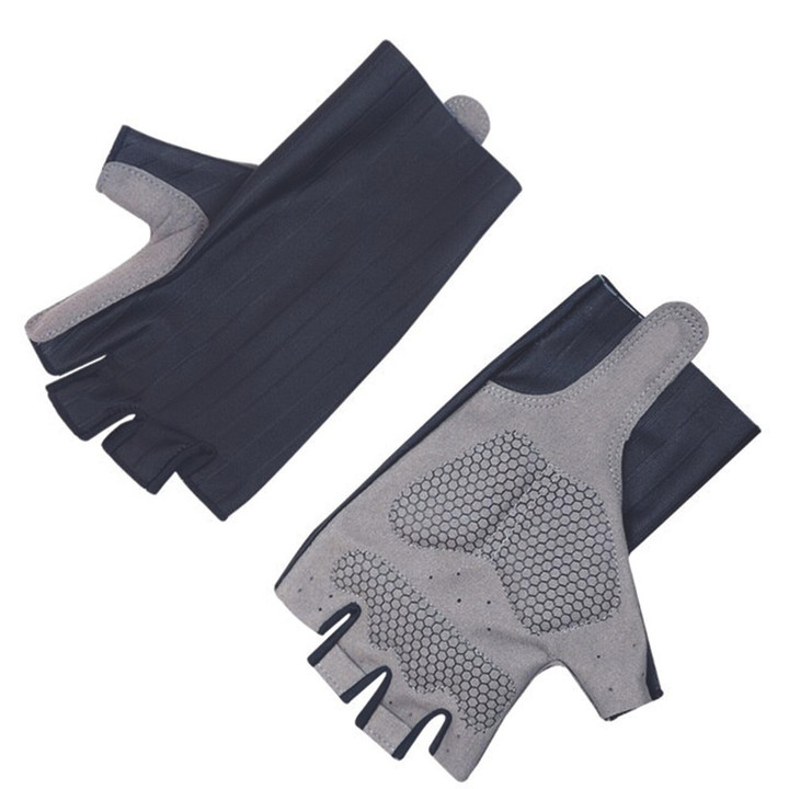 Cycling Gloves Half Finger Breathable With Black Gray Color For Men And Women