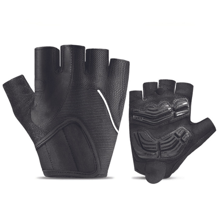 Cycling Gloves Half Finger Gel Pad Men And Women Sports With Black Color