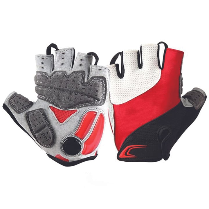 Cycling Gloves Half Finger Gel Pad Men And Women Sports With White Red And Black Color