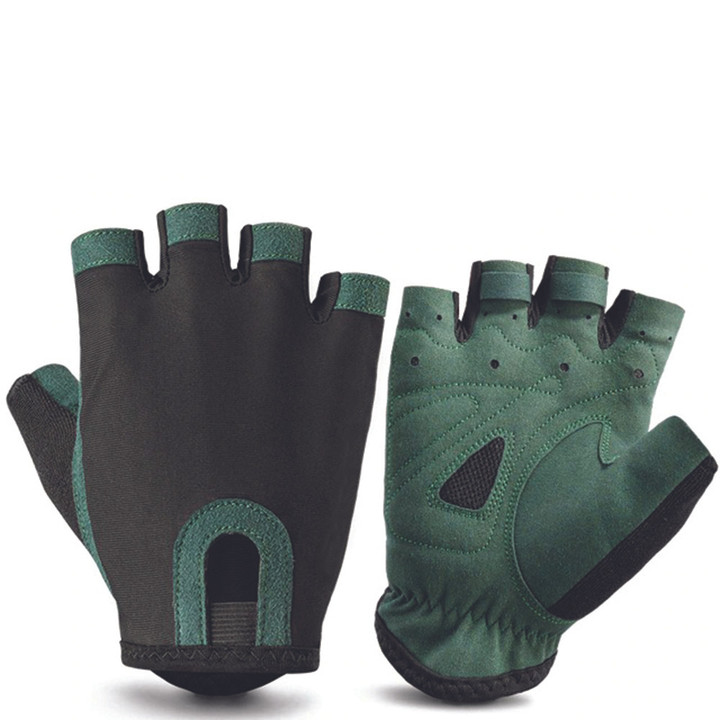 Cycling Gloves Half Finger Sports Wear Microfiber Breathable With Peacock Color For Men And Women