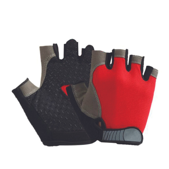 Cycling Gloves Half Finger Summer Sports Red Color For Men And Women