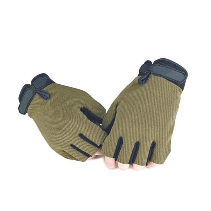 Cycling Gloves Half Finger Sports Breathable With Army Green Color For Men And Women