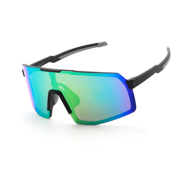 Cycling Glasses Oversize Mirror Bike Sunglasses In Green And Blue Color