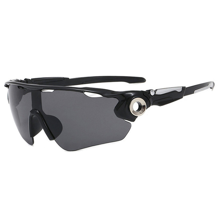 Cycling Glasses One Piece Mirror Coating Glasses Outdoor Sport For Men And Women Full Black
