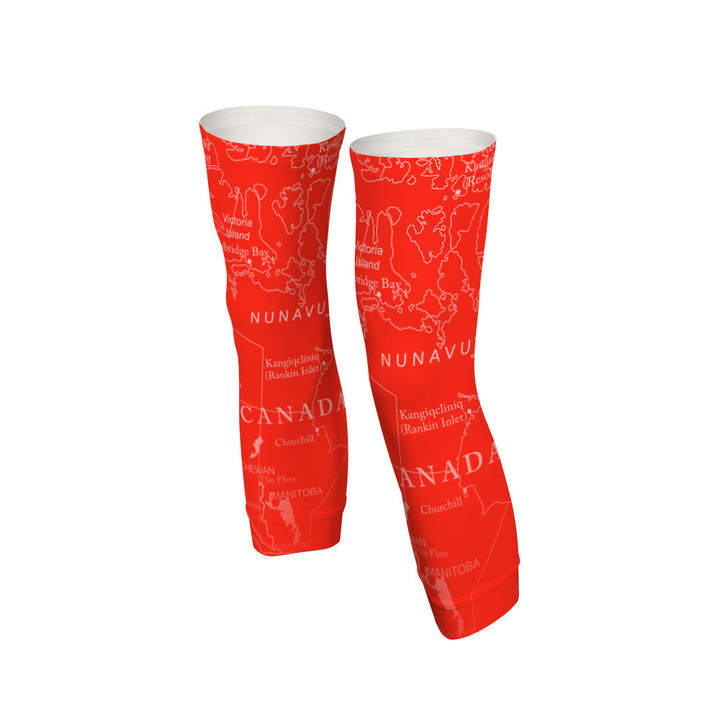 Leg Warmers - Canada In Red Background For Men And Women