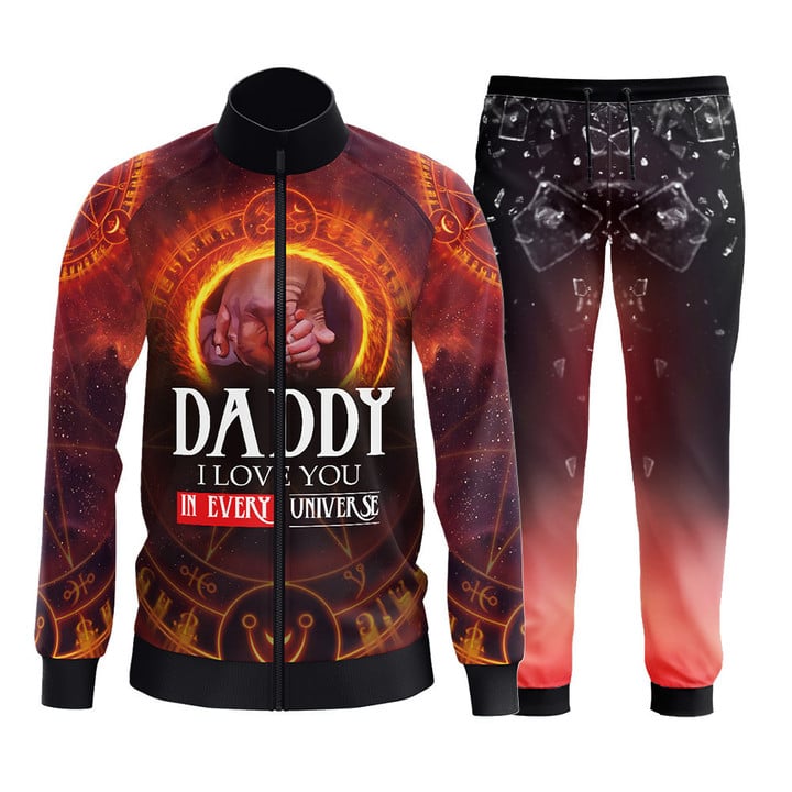 Training Tracksuit Daddy I Love You Pattern With Galaxy Background