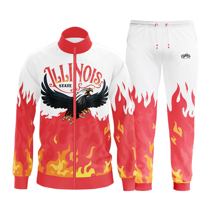 Training Tracksuit Illinois Eagle Pattern With Pink And White Background