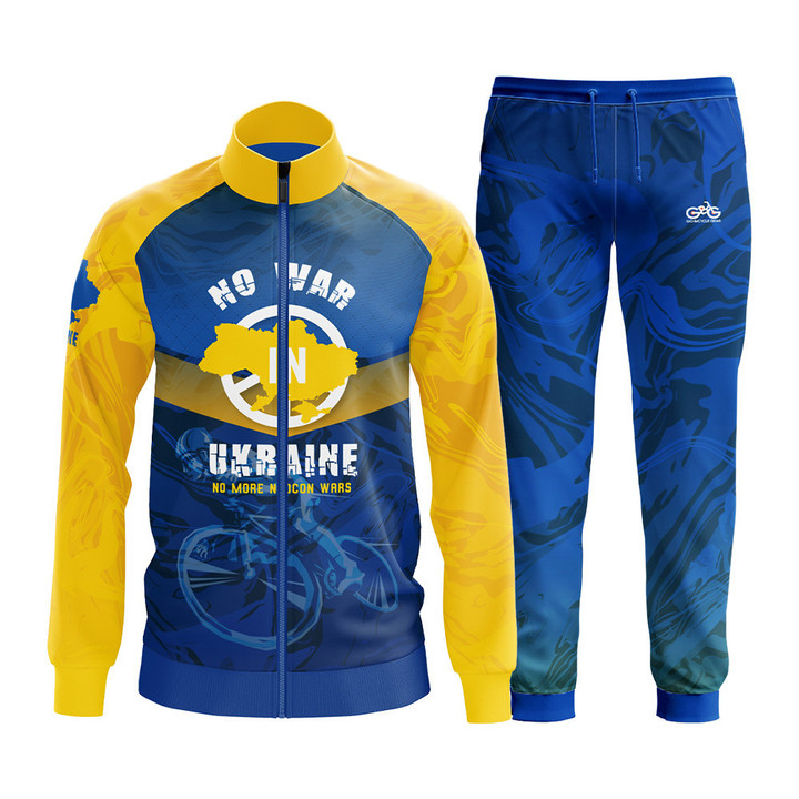 Training Tracksuit Ukraine No War Pattern With Blue And Yellow Background