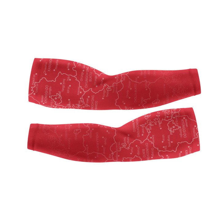 Arm Warmers - Korea In Red And White Background For Men And Women