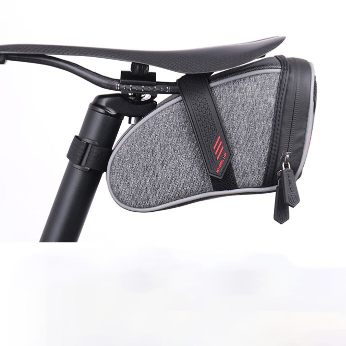Cycling Saddle Bag Waterproof Road Bike Seat Tail Rear For Men And Women In Gray Color