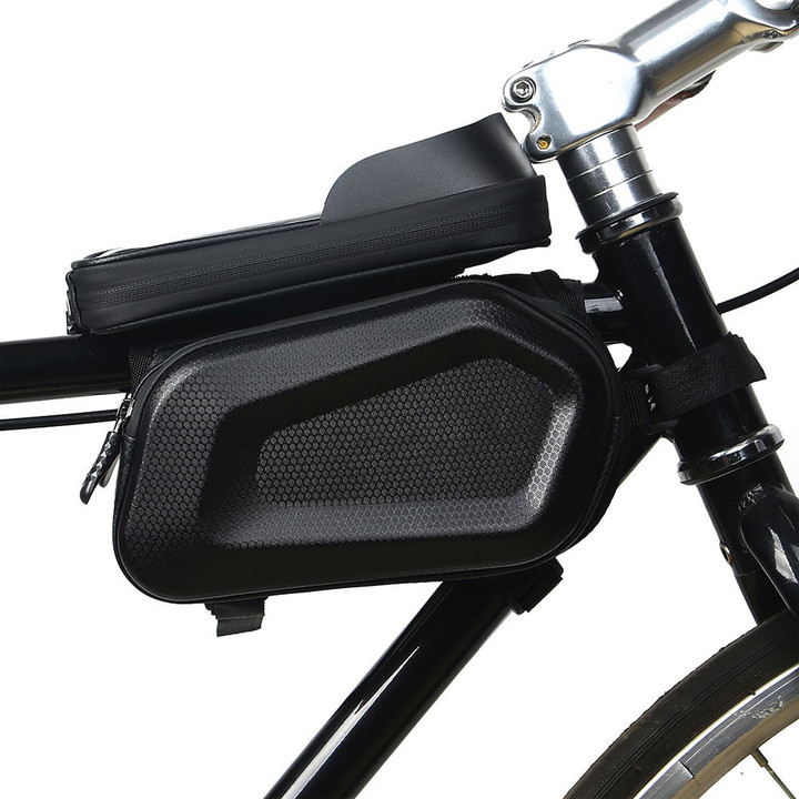 Cycling Frame Bag Waterproof Bike Front Top For Men And Women On Black Background
