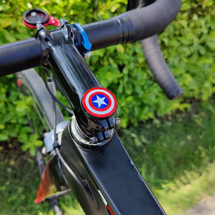 Bike Tracker Holder With Captain Marvel Patttern Bicycle Accessories In Red And Blue Color