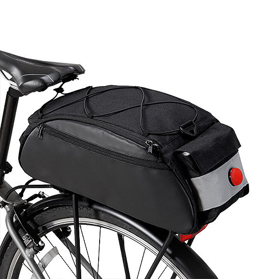 Cycling Trunk Bag Waterproof Tube Shape Premium With Outpost And Elastic Band In Black Color
