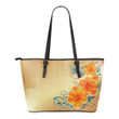 Hibiscus Small Leather Tote Bag 01 - AH - Amaze Style™-LEATHER TOTES